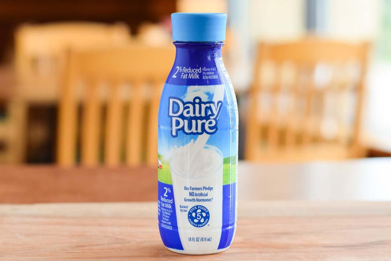 Bottle of two percent milk